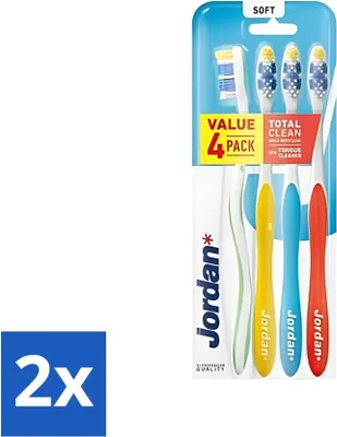 Image de Brosse à dents Jordan Total Clean Soft pack de 4 pièces - pack avantage - 2 pièces