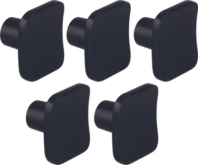 Immagine prodotto di Natural Goods Berlin maniglie per mobili rotonde KONKAV, pomelli per mobili 30x27mm, pomelli per armadi adatti a spessori di ante di 15-22mm, maniglie per armadi da cucina, cassettiere, credenze ecc., nero, 5 pezzi