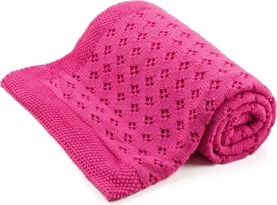 Produktbild von Bellochi Babydecke für Mädchen und Junge - 80x100 cm - 100% Bambus - Kuscheldecke Kinder Erstlingsdecke Durchbrochene Decke - Für den Sommer - Superweich Atmungsaktiv - mallow