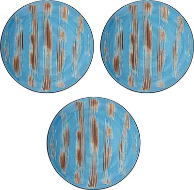 Immagine prodotto di Wilmax Piatti 23 cm blu in porcellana, set da 3 WL-668613/A3