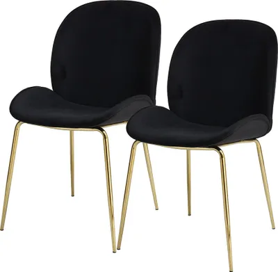 Produktbild von QIYANO Esszimmerstuhl 2er-Set Schwarz, Samt, Modern, Wohnzimmer, Küche, Weich