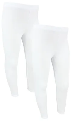 Produktbild von TupTam Mädchen Lange Leggings Unifarbe 2er Pack, Farbe: Weiß, Größe: 140