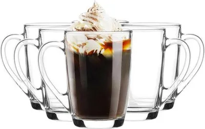 Image de Lot de 6 verres à latte macchiato de 300 ml avec anse
