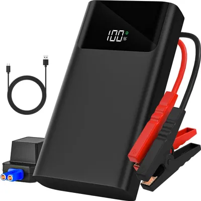 Produktbild von 12V Starthilfe mit 6000 mAh, LED-Display, Powerbank-Funktion, SOS-Notlicht, startet auch bei extremen Temperaturen