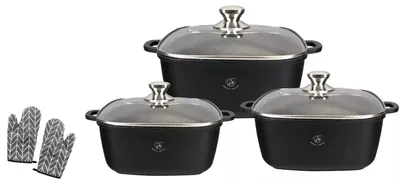 Produktbild von Quadratisches Kochgeschirr-Set - Induktion - Ergonomische Griffe