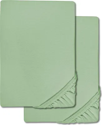 Immagine prodotto di Lenzuolo matrimoniale in microfibra interlock jersey verde 90 x 190 - 100 x 200 cm confezione doppia