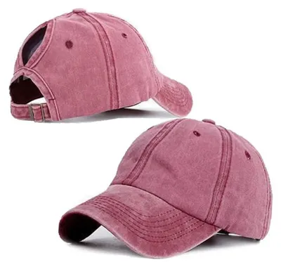 Produktbild von Basecap Damen Sommer Pferdeschwanz Kappe Vintage Herren Sonnenhut Sonnenschutz Sportmütze Rot Einheitsgröße