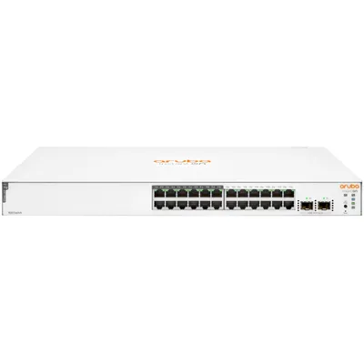 Obrázok produktu pre HPE Aruba Networking Networking Instant On Switch 24p Gigabit CL4 PoE 2p SFP 195W 1830, Riadený, L2, Gigabit Ethernet (10/100/1000), Podpora napájania cez Ethernet (PoE), Inštalácia do Racku, 1U