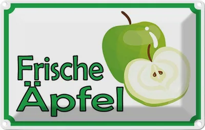 Produktbild von vianmo Blechschild 20x30 cm frische Äpfel Verkauf Hofladen Marktstand Laden Obst Gemüse