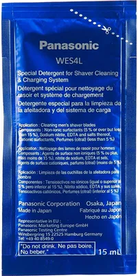 Obrázek produktu pro Panasonic WES4L03-803 Čisticí kapalina pro ES-LV95, ES-LV9N, ES-RT87 pro holicí strojky, 15 ml, 3 kusy (1 balení)
