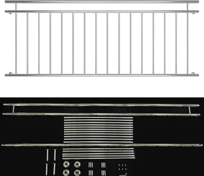 Produktbild von Mucola balkónové zábradlie striebornéFrancúzske balkónové zábradlie okenné zábradlie schodiskové zábradlie balkónové zábradlie okenné - 225 cm