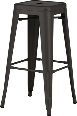 Image de Tempe tabouret de bar sans dossier, métal gris.