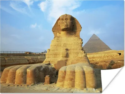 Produktbild von MuchoWow® Poster Sphinx vor den Pyramiden Gizeh Ägypten 80x60 cm - Kunst für zu Hause