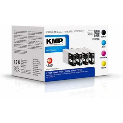 Produktbild von KMP E220VXX, Schwarz, Cyan, Magenta, Gelb, 80 ml, 42 ml, 4600 Seiten, 4600 Seiten, Multipack