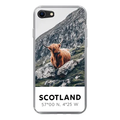 Produktbild von MuchoWow® Handyhülle Schutzhülle Hülle für iPhone 7 Schottland - Schottische Highlander - Berge Silikon Softcase Handy Hülle - Kartenhalter