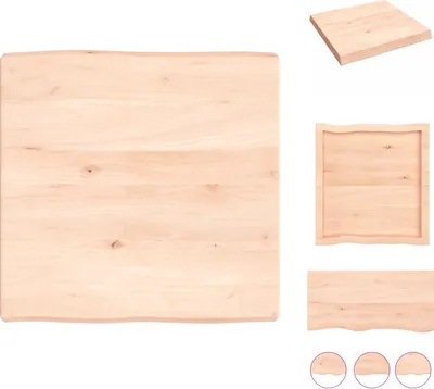 Immagine prodotto di vidaXL Piano da tavolo 60x60x(2-6) cm in legno massiccio non trattato con bordo ad albero - Piani da tavolo