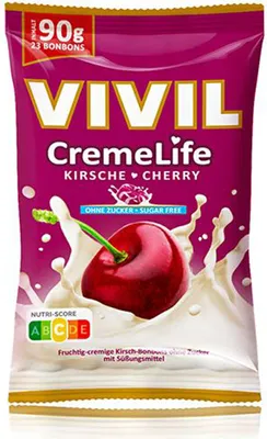 Immagine prodotto di Vivil Creme Life caramelle fruttate alla ciliegia senza zucchero 90g confezione da 5