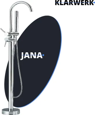 Obrázek produktu pro JANA | Prémiová volně stojící baterie k vaně v chromu | Nerezová volně stojící baterie včetně ruční sprchy | Vanová baterie k vaně na podlahu hotelová