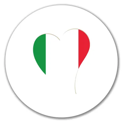 Produktbild von Huuraa Aufkleber Italien Flagge Herz 10cm rund Sticker Geschenkidee