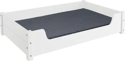Produktbild von Hundebett für große Hunde 100x60 Kiefer weiß Tierbett V-30.32-W-100x60