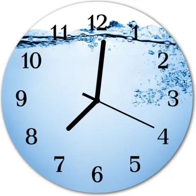 Produktbild von Glasuhr Wanduhr Küchenuhr Echt-Glas 30fi cm Wasser blau