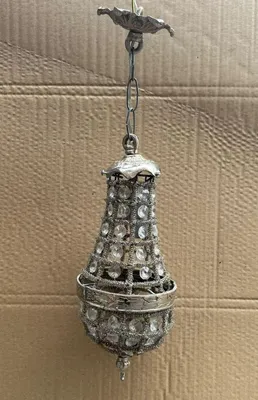 Produktbild von Casa Padrino Barock Kristall Hängeleuchte Silber H. 30 cm - Barockstil Hängeleuchten
