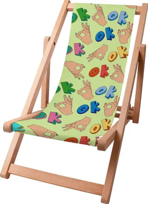 Immagine prodotto di Sdraio per bambini Dreamroots pieghevole in legno fino a 130 kg, sdraio pieghevole con regolazione dell'inclinazione dello schienale a 3 livelli, Tutto è OK