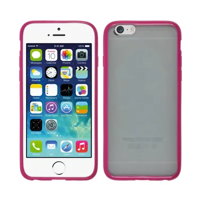 Produktbild von PhoneNatic Case kompatibel mit Apple iPhone 6s / 6 - Hülle pink Frame Hard-case + 2 Schutzfolien