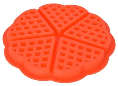 Produktbild von Silikon-Waffelform mit 4 Hohlräumen, Herz- & Quadratform, Backform für Kuchen & Schokolade