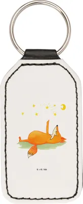Produktbild von Mr. & Mrs. Panda schlüssel anhänger Fuchs Sterne - Weiß - Geschenk, Schlüsselanhänger Mit Spruch, Taschenanhänger, Romantik, schlüsselbund, Sternengucker, Mond, für
