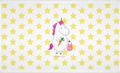 Produktbild von Mr. & Mrs. Panda Handtuch Einhorn Gemüse - Weiß - Geschenk, Unicorn, Flauschtuch, 50x100, gesichtshandtuch, Biomarkt, Einhörner, Wochenmarkt, gesichtstuch