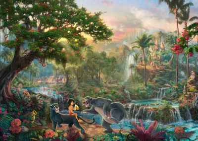 Image de Schmidt Spiele Schmidt Spiele Puzzle Thomas Kinkade Disney Das Dschungelbuch 1000 Teile 59473
