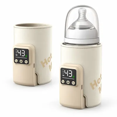 Produktbild von Babyflaschenwärmer, kabellose Heizmanschette für 300 ml Flaschen, 6 Temperaturstufen, 10000 mAh, LED-Display, Type-C