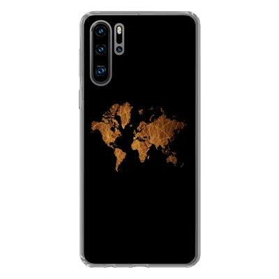 Produktbild von MuchoWow® Handyhülle Schutzhülle Hülle für Huawei P30 Pro Weltkarte - Schilf - Karte Silikon Softcase Handy Hülle - Schutzdeckel