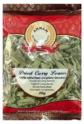 Zdjęcie produktu dla Liście curry suszone Annam Dried Curry Leaves 20 g – aromatyczna przyprawa