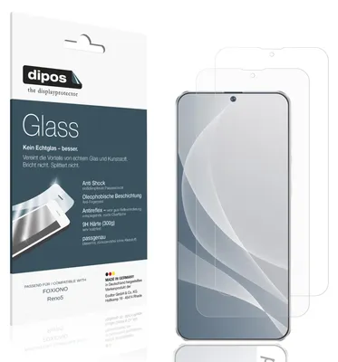 Zdjęcie produktu dla 2 folie ochronne do telefonu FOXIONO Reno5 w matowym wykończeniu - folie antywstrząsowe 9H, wykonane z materiału przypominającego szkło (tworzywo sztuczne)