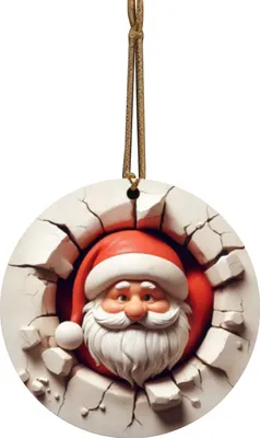 Produktbild von Christbaumschmuck, 2D-Cartoon-Lebkuchenmann/Schneemann/Weihnachtsmann, Hängedekoration für die Feiertage und die Heimdekoration, Weihnachtsmann