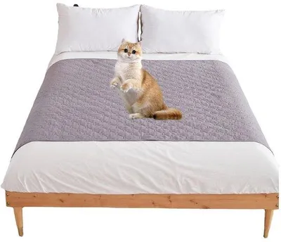Obrázek produktu pro Voděodolná ochranná fólie Unyqoos® pro nábytek a domácí mazlíčky, s protiskluzovou silikonovou vrstvou, rozměry 100 x 127 cm, světle šedá barva