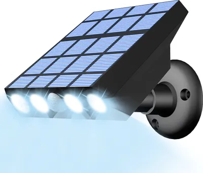 A solar-powered outdoor light with motion sensor.