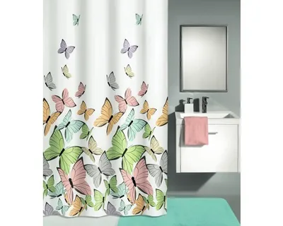 Produktbild von Duschvorhang Kleine Wolke Butterflies multicolor Textil 180 x 200 cm