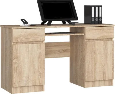 Produktbild von Schreibtisch – Bürotisch – Büroschreibtisch – 135 cm – Sonoma Eiche – Funktionaler Arbeitsplatz mit durchdachtem Stauraum