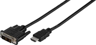 Produktbild von ViVanco™2 Meter langes HDMI/DVI-Kabel - Schwarz, 2 m, HDMI Typ A (Standard), DVI-D, Männlich, Männlich, Gerade