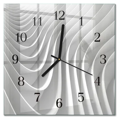 Produktbild von Tulup Glasuhr Wanduhr Küchenuhr Echt-Glas 30x30 cm Modern Dekorativ Geräuschlos Schwarzen Zeigern - Abstraktion