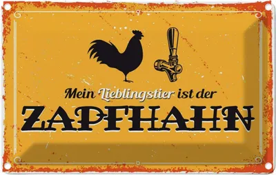 Produktbild von vianmo Blechschild 12x18 cm Mein Lieblingstier ist der Zapfhahn Spruch Zitat