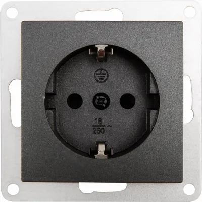 Produktbild von Schutzkontakt-Steckdose McPower ''Flair'' 250V/16A, UP, Einsteckschutz, anthrazit