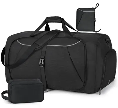 Produktbild von Faltbare Reisetasche 100L - Große Sporttasche - Schuhfach - Leicht - Wochenendtasche - Reisegepäck - Für Herren/Damen