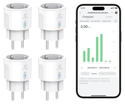 WLAN-Steckdose 16 A mit Strommessung, 4 Stück, Smart Home
