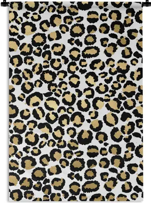 Produktbild von MuchoWow® Wandteppich Wandbehang Muster - Pantherdruck - Gold 60x90 cm Tapisserie Dekoration Wandtuch - Foto-Teppich - Abwaschbar