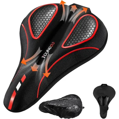 Imagen del producto de Funda de sillín para bicicleta - Gel - Antideslizante - 30 x 19 cm - Impermeable con funda para lluvia - Para bicicleta