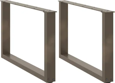 Obrázek produktu pro Nohy konferenčního stolku ve tvaru U, 2 ks, přírodní ocel, 70 x (42-43) cm, ocel